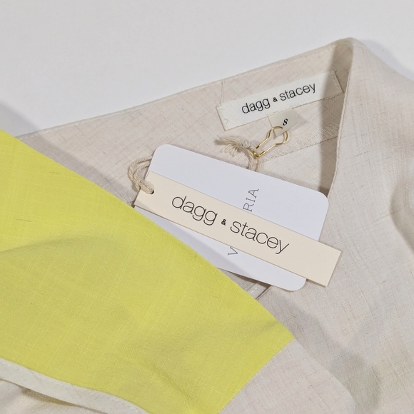 Reversible Ivory and citron linen tank top - Picture 8 of 11